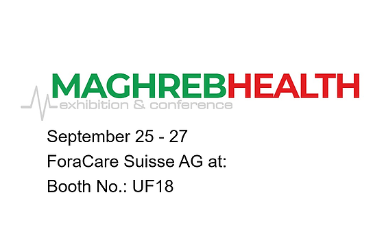 Visit ForaCare Suisse AG at Maghreb Health in Algiers, Algeria, to see our newest FORA products.